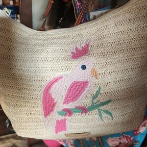 Vera bradley straw bird crossbody
